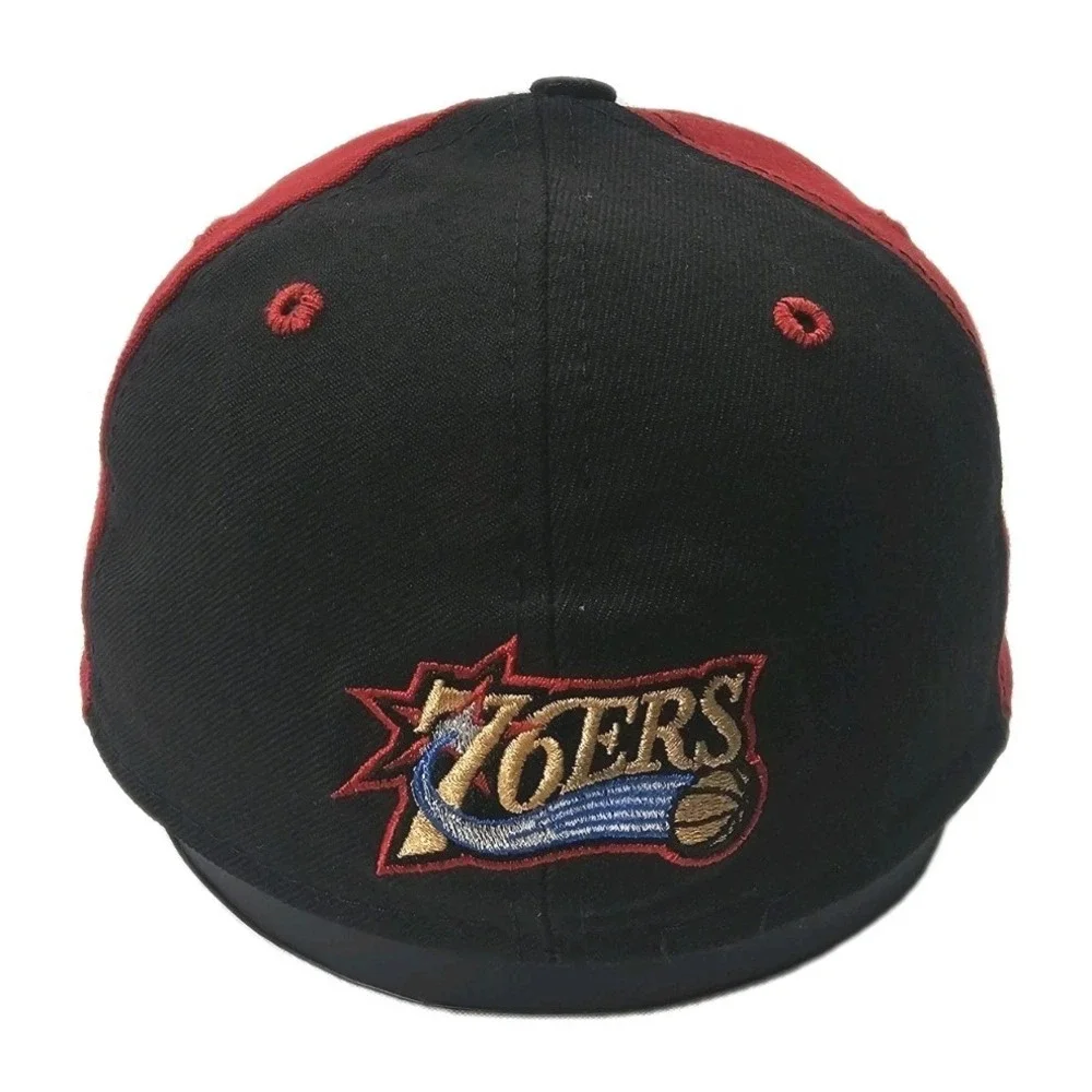 Vintage 100% Wool New Era 59 Fifty NBA Philadelphia 76ers Fitted Hat Size 7‎ 1/8